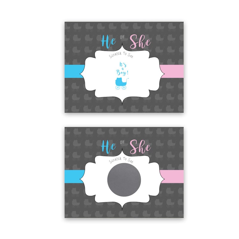 My Scratch Offs Its a Boy Baby Carriage Gender Reveal Party Scratch Off Scratcher Lottery Tickets Cards Family Friends 25 pack - Image 2